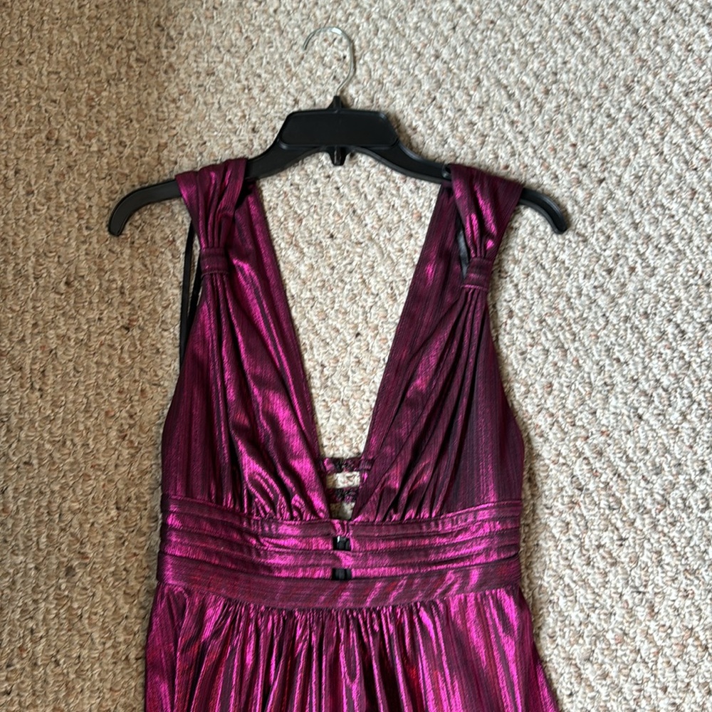 Aqua Metallic Lamé Cutout Gown - Worn Once! - Picture 5 of 7